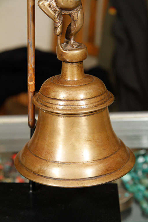 Brass Ganesha Temple Bell on Stand
